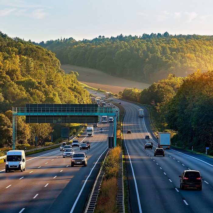 Op vakantie met deelauto Greenwheels auto op autobahn Duitsland